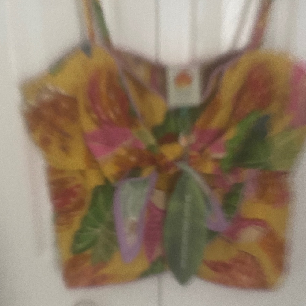 FARM Rio Yellow and Pink Floral Camisole